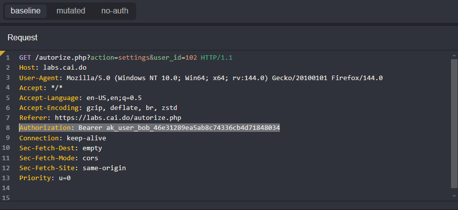 Bob's original baseline request.