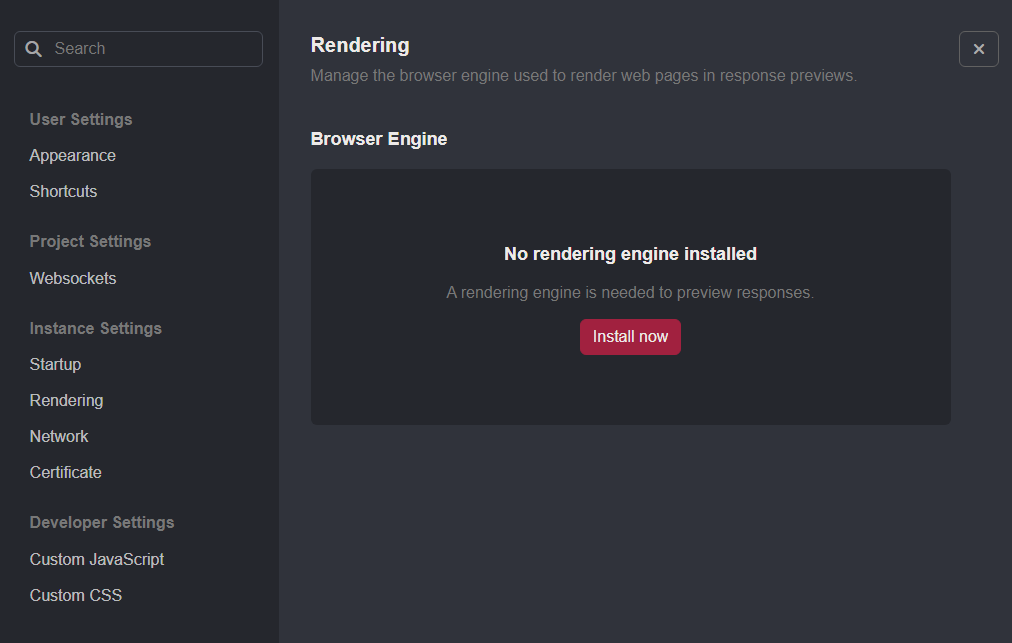 Installing the rendering engine.