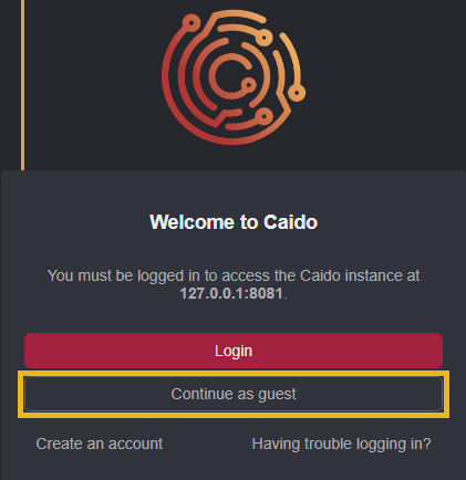 The guest mode option.