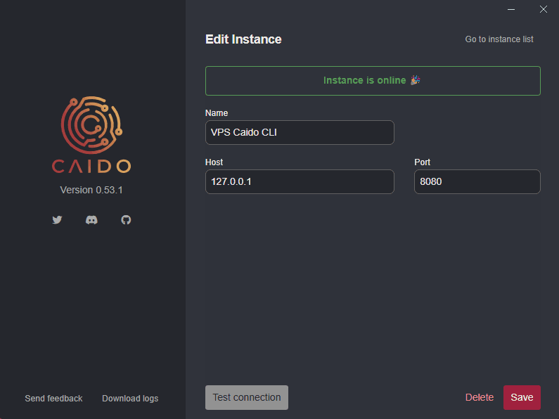 Specifying a new remote instance.